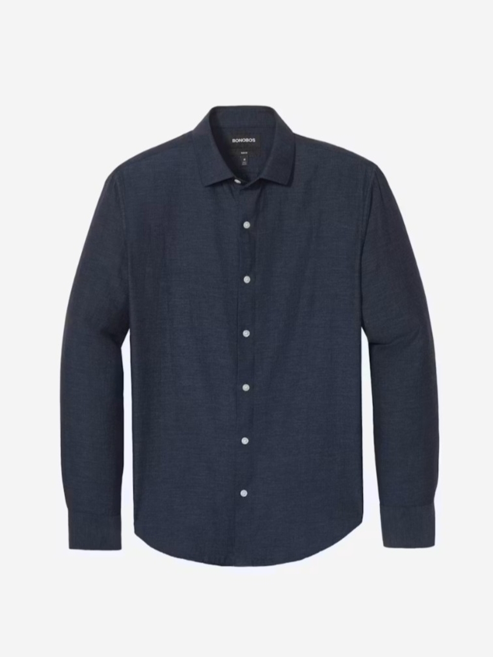 BONOBOS Men's Classic Navy Long-Sleeve Button-Up Shirt